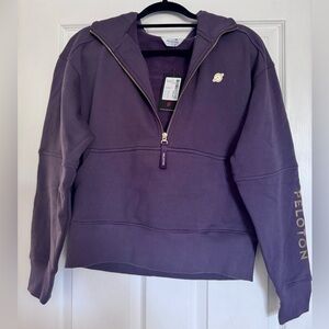 Purple Peloton Half-Zip Hooded Sweatshirt NWT
